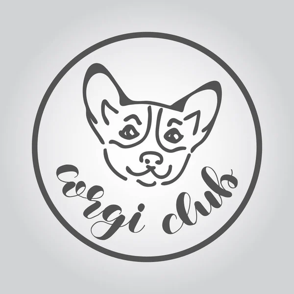 Corgi Kulübü rozeti, banner logo şablonu yazı ile. — Stok Vektör