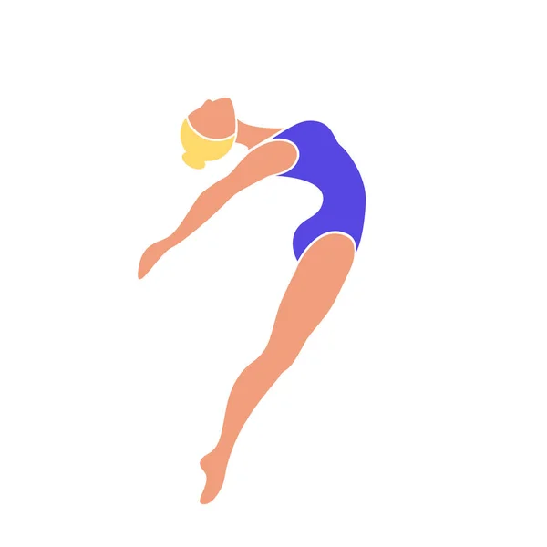Jumping dançarina menina, isolado no fundo branco . — Vetor de Stock
