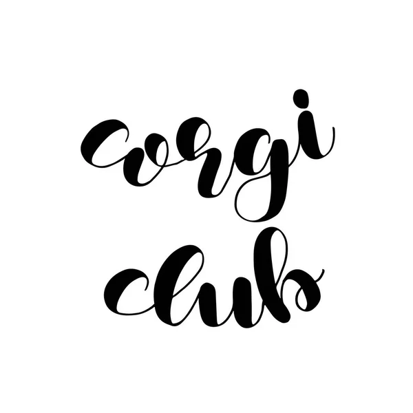 Corgi Kulübü rozeti, banner logo şablonu yazı ile. — Stok Vektör