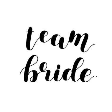 Takım gelin. Fırça illüstrasyon beyaz zemin üzerine yazı.