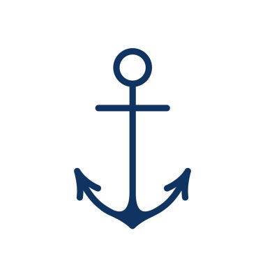 Yat çapa logo resimde beyaz arka plan üzerinde