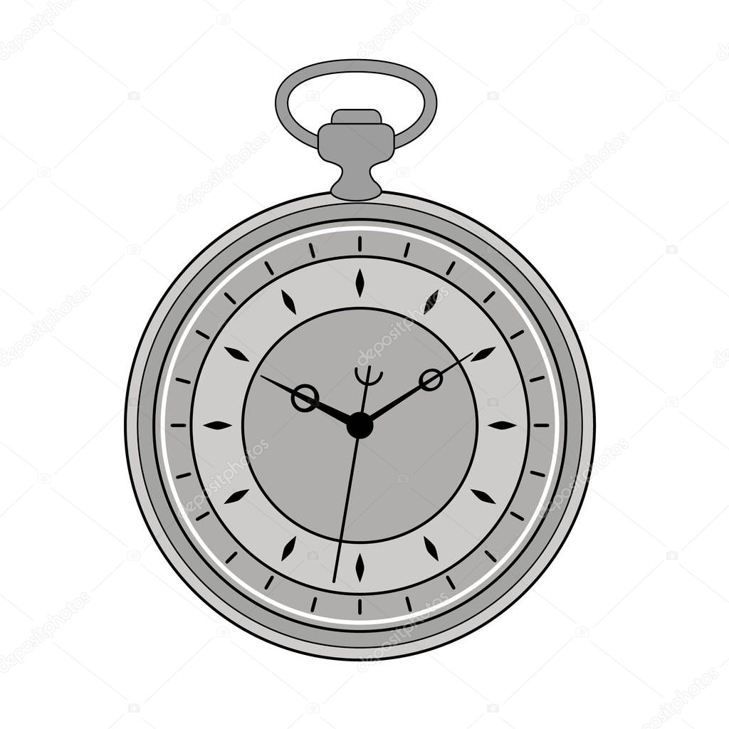 Old pocket watch isolated on white background.