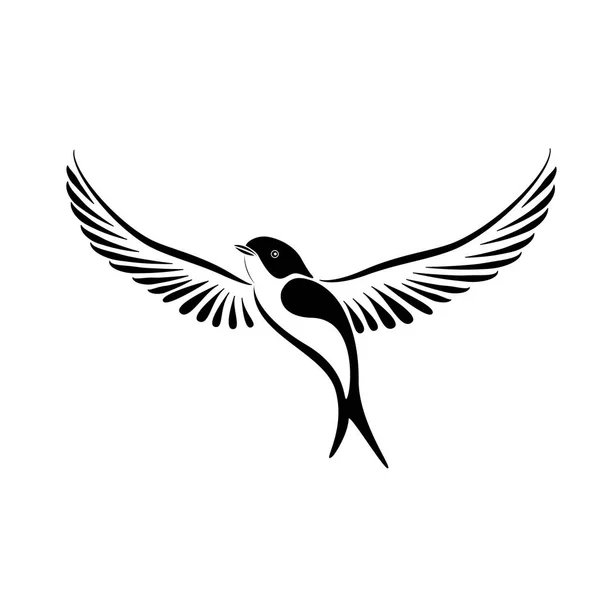Gestileerde swallow illustratie in zwart-wit — Stockfoto