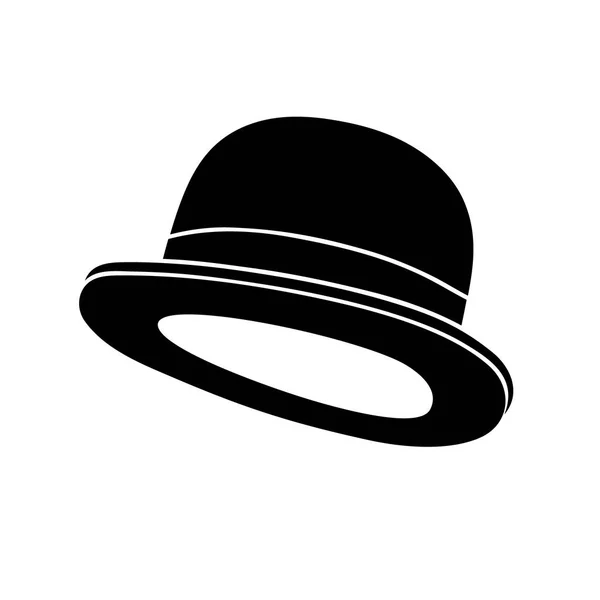 Gentleman vintage bowler hat zwart-wit afbeelding. — Stockvector