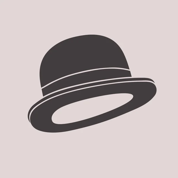 Gentleman vintage bowler hat zwart-wit afbeelding. — Stockvector