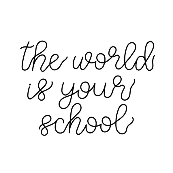 O mundo é a tua escola. Cartas ilustrativas . —  Vetores de Stock