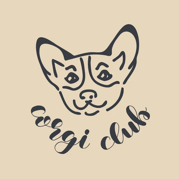 Corgi club badge, banner of logo design template with lettering.