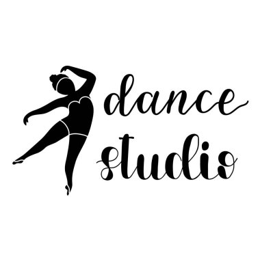 Elle çizilmiş hat yazı. Dans studio logosu