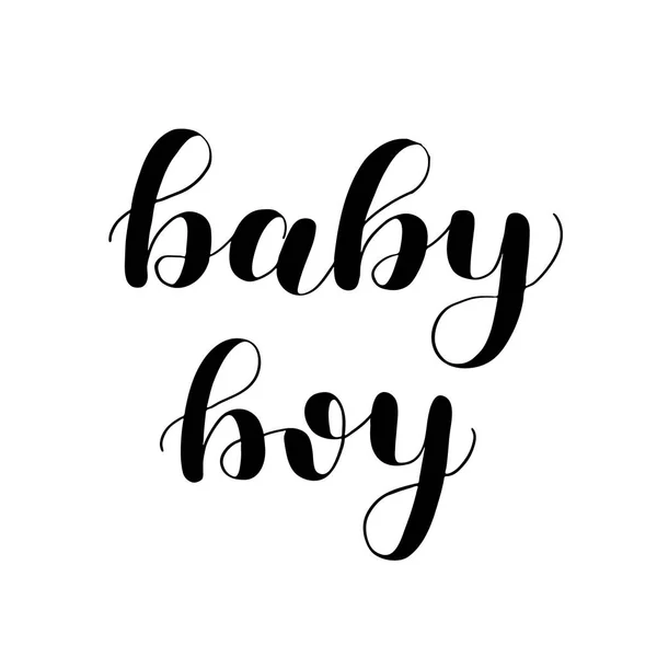 Baby boy. Brush lettering isolated on white background. Overlay for photo album. — Stock Photo, Image