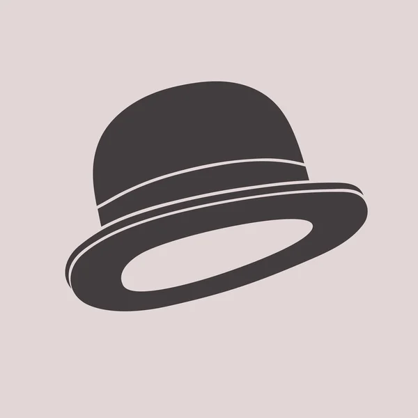 Gentleman retro bowler hat black and white illustration. — Stock Photo, Image