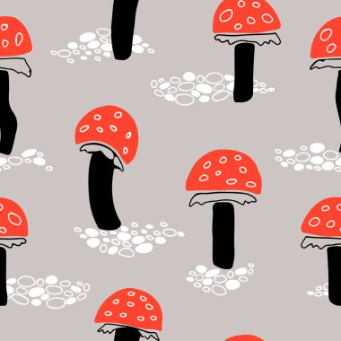 Turuncu sineksi tarımsal mantar gri arka planda pürüzsüz desen.