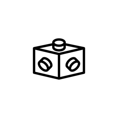 Siyah ana hatlı küp blok, yaratıcılığı temsil etmek ve dijital ve eğitici materyallerde oynamak için ideal minimalist ve temiz bir tasarım yaratan yapı elemanlarını içeriyor..