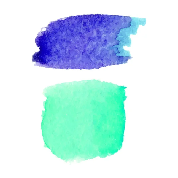 Set Van Abstracte Vlekken Blauwe Kleuren Heldere Creatieve Achtergrond Aquarel — Stockvector