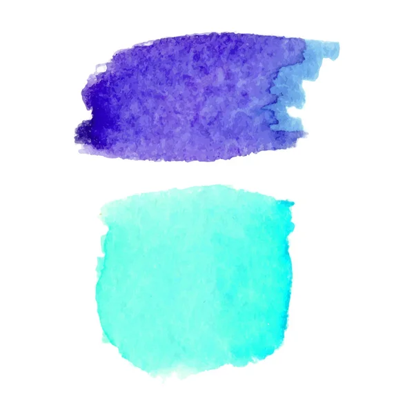 Sada Abstrahované Skvrny Modré Fialové Barvy Světlé Pozadí Kreativní Akvarelu — Stockový vektor