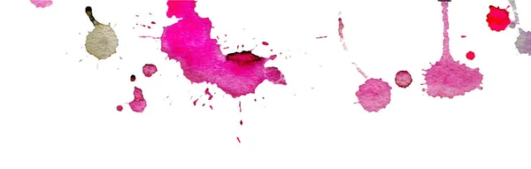 Růžové Akvarel Šplouchání Zastírá Bílém Pozadí Inkoust Malování Ručně Kreslenou — Stockový vektor
