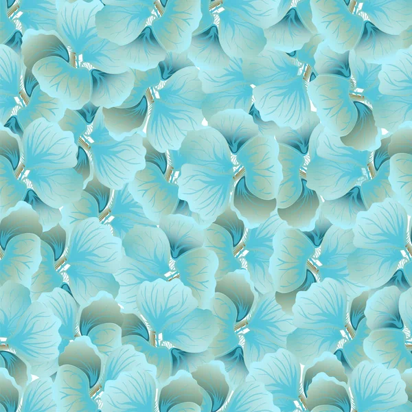 Leuchtend Blauer Blumendruck Vintage Floral Pattern Trendy Nahtlose Background Fashion — Stockvektor