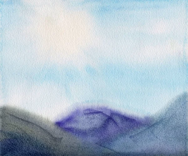 Mountain landscape. Watercolor illustration. — Stock Photo, Image