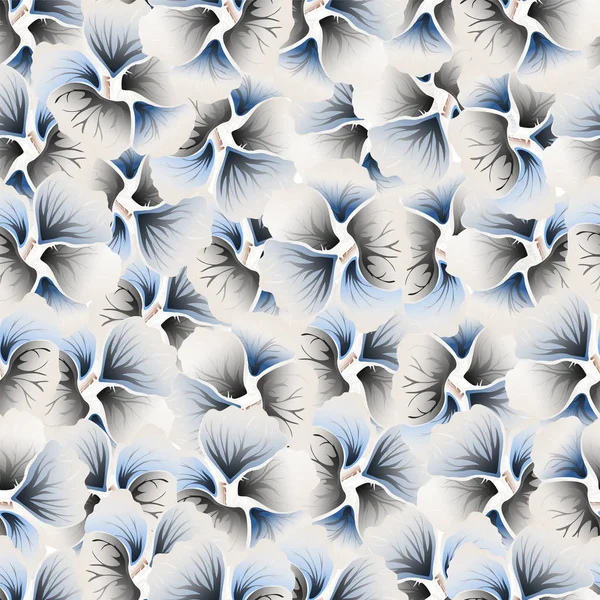 Blauweißer Blütendruck. vintage floral pattern.trendy nahtlose background.fashiontexture. monochrom wallpaper.vector illustration. — Stockvektor