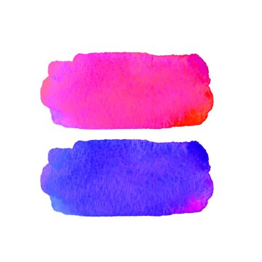 Tasarım için suluboya desenli elementler. Parlak mavi ve pembe renkler. Soyut el çizimi arka plan. Vektör çizimi. Kart ve el ilanları için Grunge dokusu. Suluboya lekesi, akvaryum boyası.. 