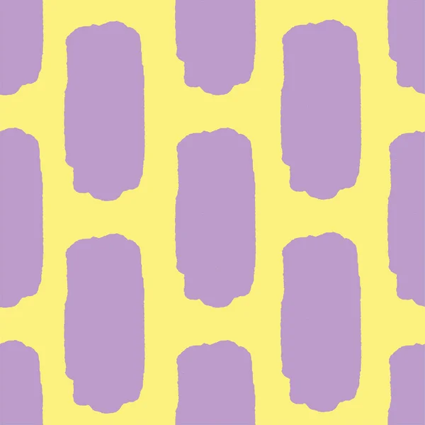 摘要不规则条带块母题 矢量图解 有简约元素的背景 条状纹理无缝图案 获取无穷无尽的模板 紫色和黄色 织物及纺织品 — 图库矢量图片