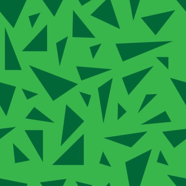 Üçgen arka plan. Kusursuz desen. Geometrik soyut doku. Yeşil renkler. Çokgen mozaik tarzı. Vektör illüstrasyonu