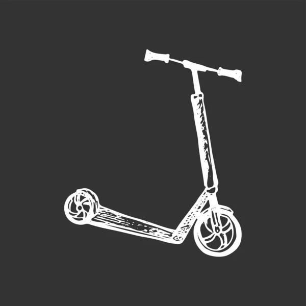 Scooter croquis isolé sur fond gris. Concept de transport écologique alternatif. Illustration vectorielle dessinée par Han — Image vectorielle