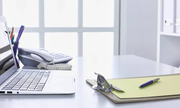 Workspace presentation mockup, Desktop computer and office supp