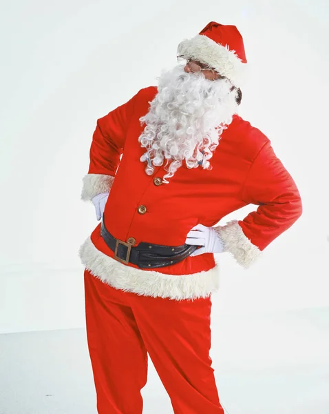 Boże Narodzenie Motyw: szczęśliwy Santa Claus. Na białym tle — Zdjęcie stockowe