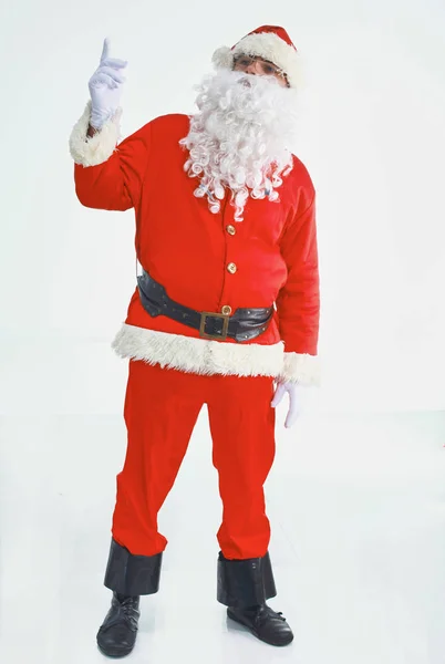 Tema de Natal: Papai Noel feliz. Sobre fundo branco — Fotografia de Stock