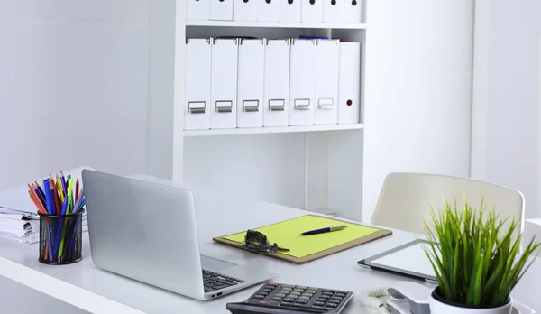 Área de trabalho, documentos na mesa do escritório — Fotografia de Stock