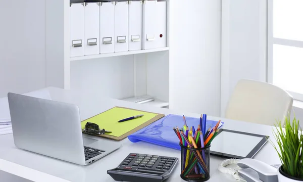 Área de trabalho, documentos na mesa do escritório — Fotografia de Stock