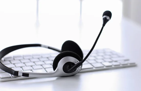 Kommunikációs támogatást, a call center és a vevő szolgáltatás segít de — Stock Fotó