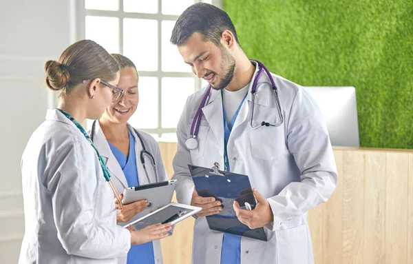 group of medical workers portrait in hospital