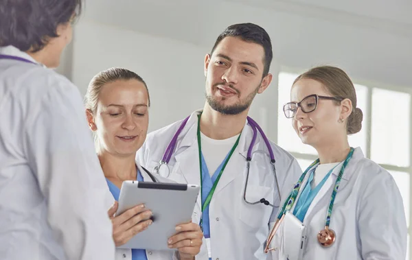 group of medical workers portrait in hospital