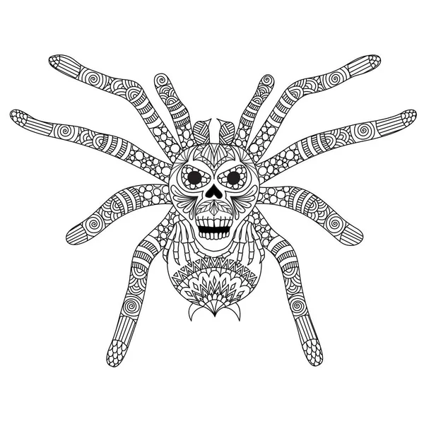 Coloring Book Page Adult Kid Colouring Picture Zentangle Stylized Spooky — Stock Vector