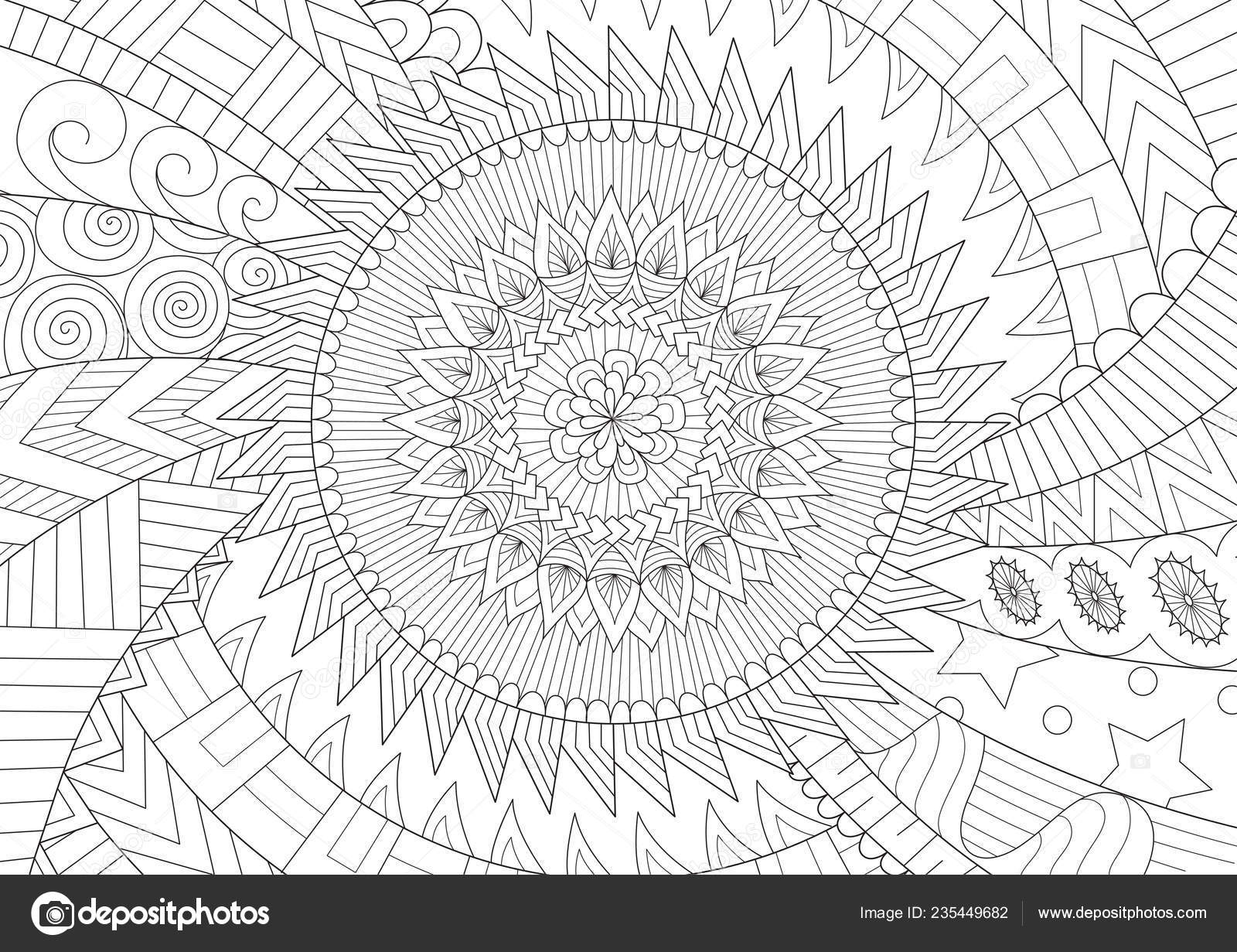 Prachtige Mandala Voor Achtergrond Boek Kleurplaat Kleurplaat Pagina