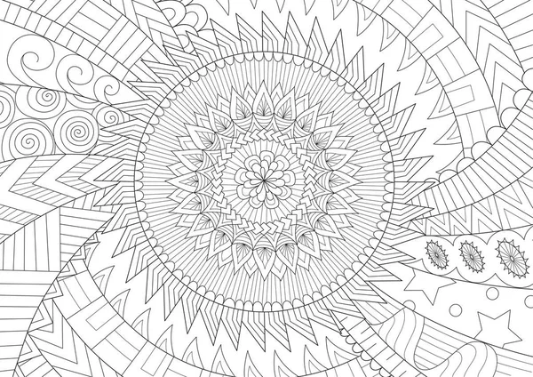 Bellissimo Mandala Sfondo Libro Colorare Pagina Colorare Immagine Colorare Illustrazione — Vettoriale Stock