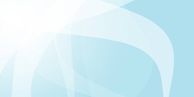 Açık mavi renk gradyanı olan soyut arkaplan. Çok parlak beyaz renkten sağda soluk mavi renge geçiş. Tasarım düzgünce örtüşen birkaç yarı şeffaf kıvrım biçimine sahiptir