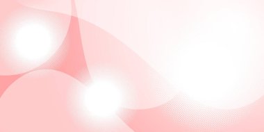 Yumuşak ışık kırmızı ve beyaz renk paleti içeren soyut bir arkaplan. Üst üste binen yuvarlak şekiller ve kıvrımlı çizgiler akışkan hareket hissi veriyor. Yarı tonlu nokta dokusu modern stilistik minimalist tasarım