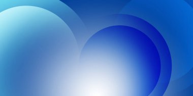 Mavi ve beyazın çeşitli tonlarında yarı saydam dairelerin soyut arka planı. Şekiller derinlik ve hareket hissi yaratıyor, yumuşak, parlak bir popo.