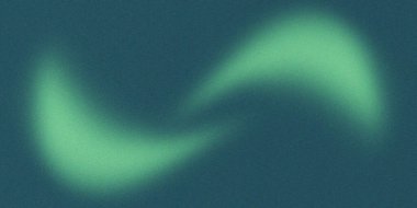 Soyut arkaplan taneli dokusu. Açık yeşil tonda yumuşak, parlayan özgür form eğrisi koyu mavi-yeşil arkaplan boyunca yatay olarak akar. Pürüzsüz bulanık şekil pürüzle çelişir