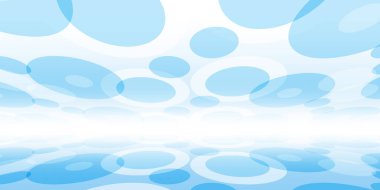 Arka plan perspektif çemberleri. Yer ve tavanı şeffaf ve donuk dairelerle örtülü sonsuz oda ya da mekanı hisset. Şeffaflık çevreleri dinamik duyu derinliği yaratır