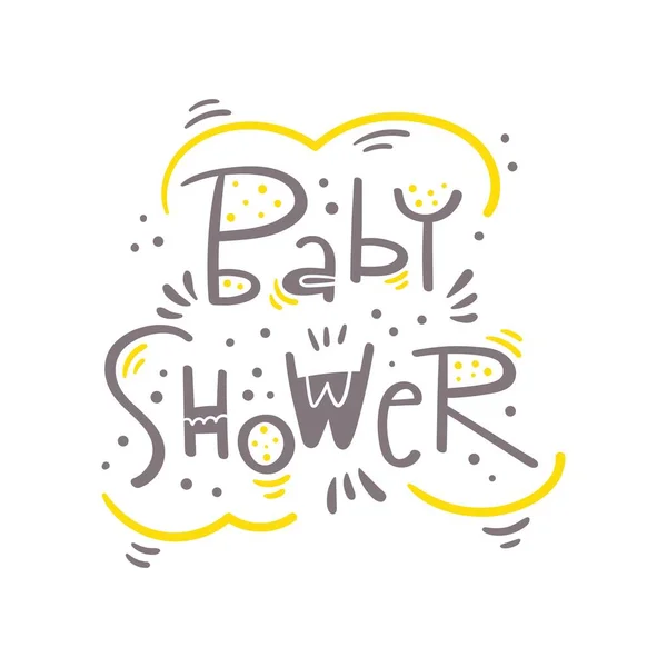 Baby Shower Hand Drawn Modern Lettering Anúncio Banner Card Sexo — Vetor de Stock