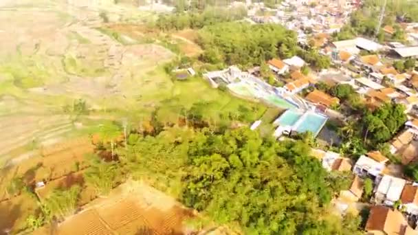 Aerial Video Hyperlapse Landskapet Utkanten Bandung West Java Indonesia Landlig – stockvideo