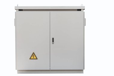 Beyaz kırpma yoluyla dış elektrik kontrol kutusu transformatör kabine, izole