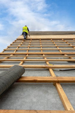Ahşap çerçeve h yeni ahşap çatı bina inşaat süreci