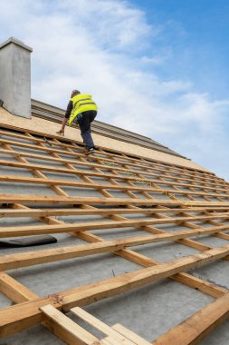 Ahşap çerçeve h yeni ahşap çatı bina inşaat süreci