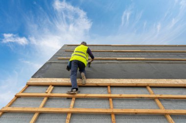 Ahşap çerçeve h yeni ahşap çatı bina inşaat süreci