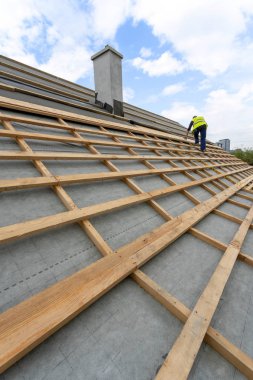 Ahşap çerçeve h yeni ahşap çatı bina inşaat süreci