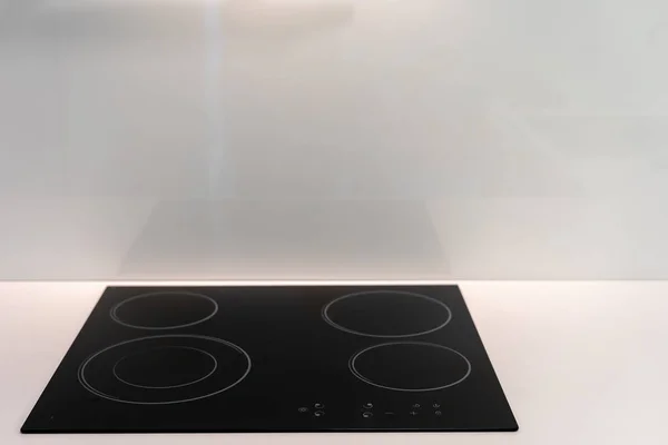 Elemento Cozinha Moderna Com Novo Construído Aparelho Fogão Elétrico Espaço — Fotografia de Stock